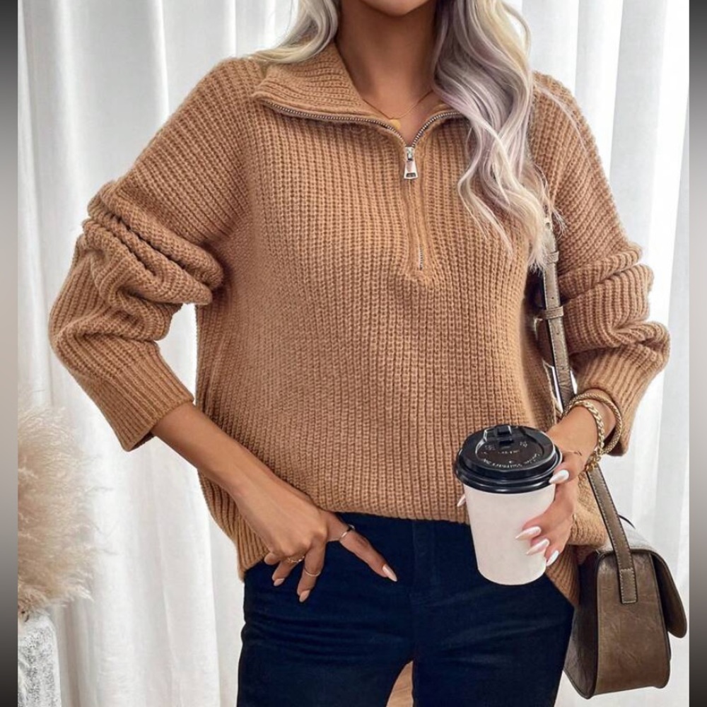 BOGO❗️High neck quarter zip sweater